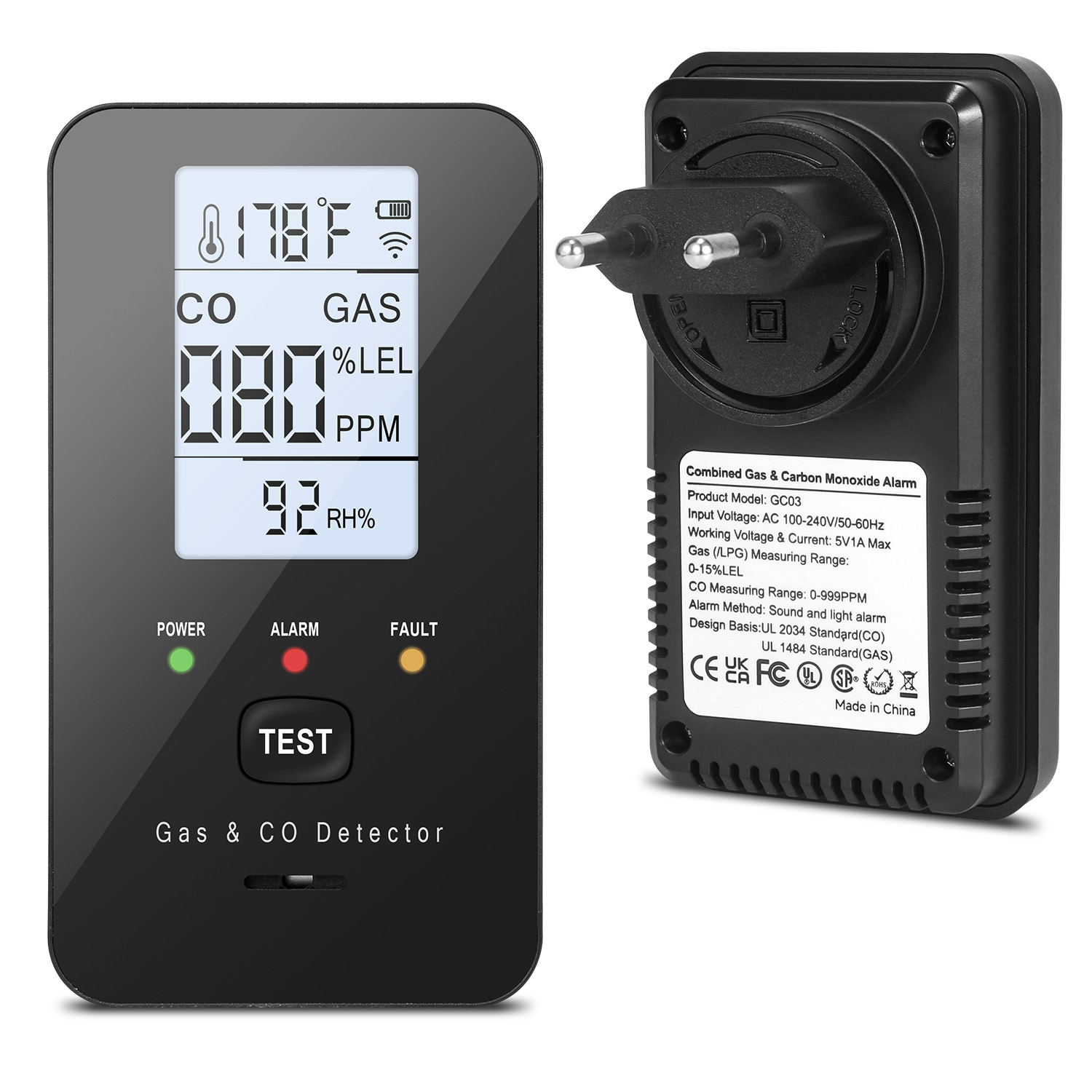 Home Security Gadgets - Detector de gás natural combinado e