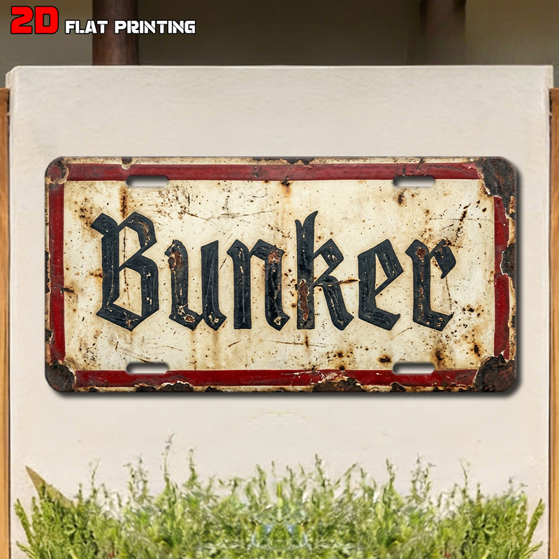 Home Security Yard Sign - Placa decorativa retro com tema de