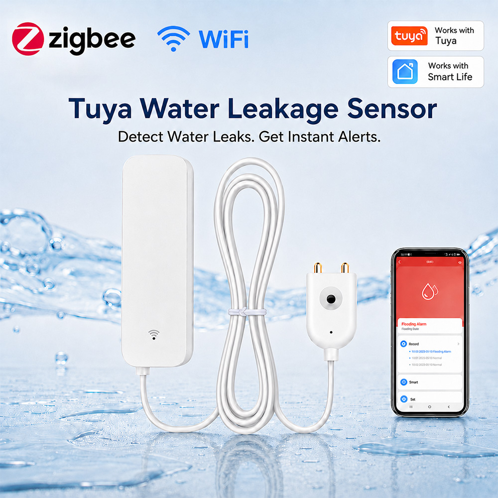 Home Security Tools - Sensor de Vazamento de Água ZigBee