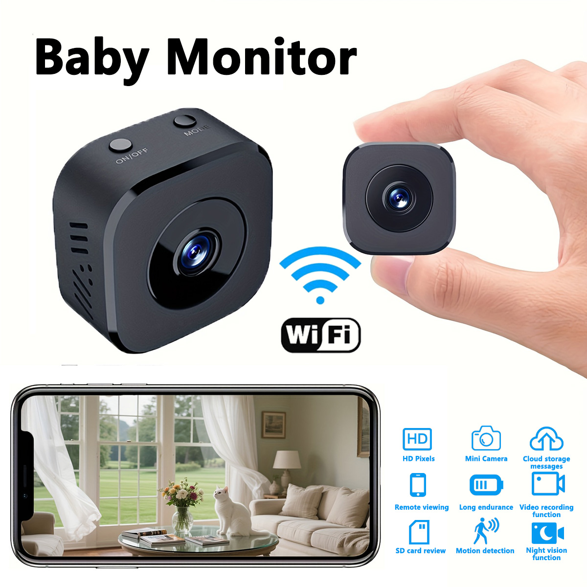Home Security With Camera - 1080p hd mini câmera wi-fi segurança