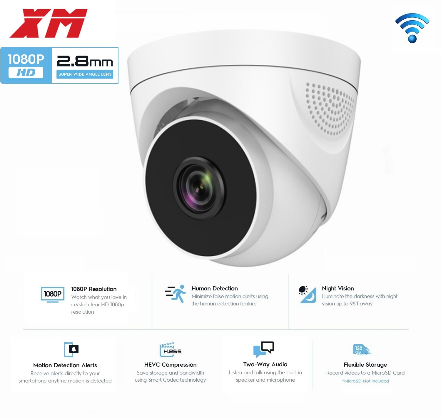 Home Security Video Systems - Câmera de Segurança WiFi 1080P 2MP
