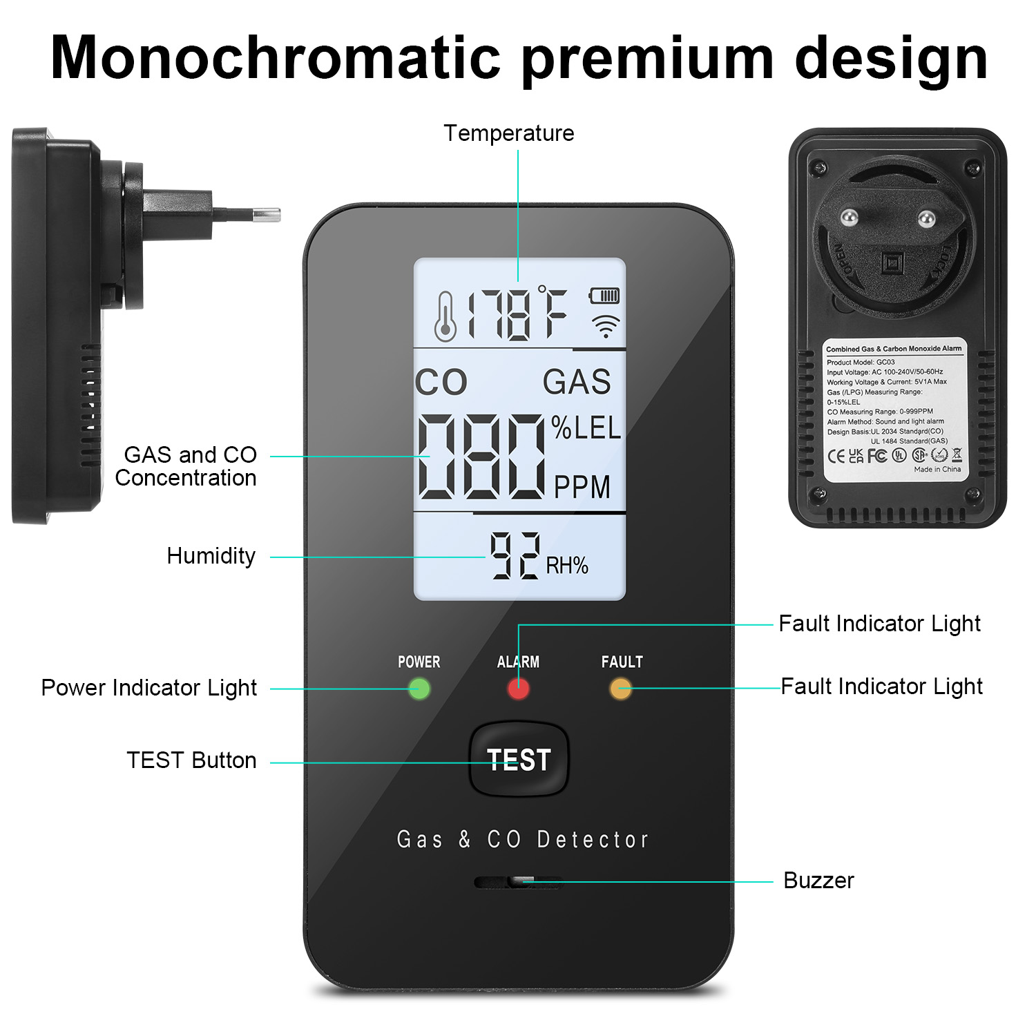 Detector de gás natural combin - Home Security Gadgets avaliação e preço