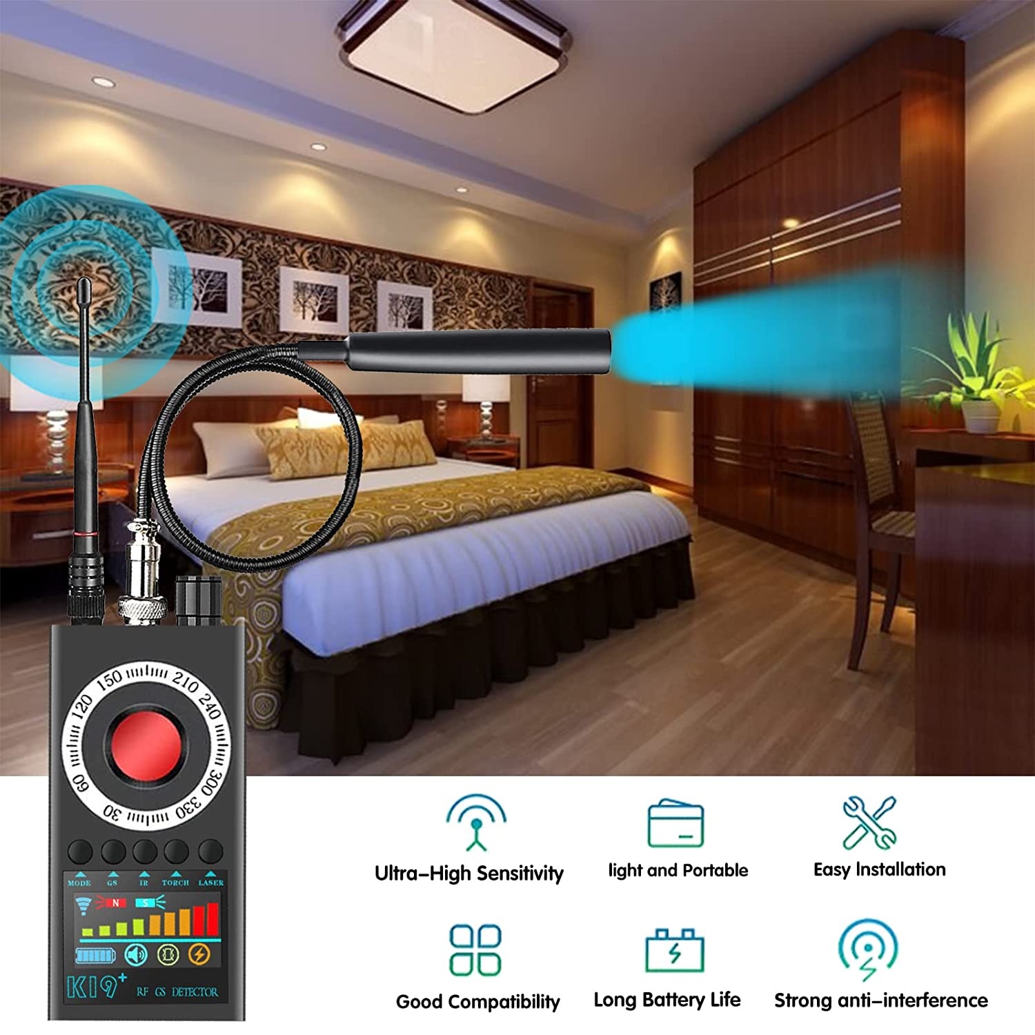 Novo K19 + escuta detector de  - Home Security System avaliação e preço