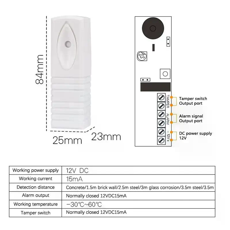 Sensor de alarme de vibração f - Home Security System avaliação e preço